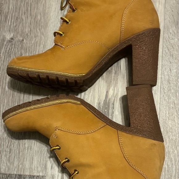 TIMBERLAKE Tillston Leather Heeled Lace-Up Boots Color Wheat Nubuck Size 8 - Picture 12 of 16